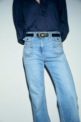ANNA MODERN UTILITY STYLE WIDE LEG JEANS