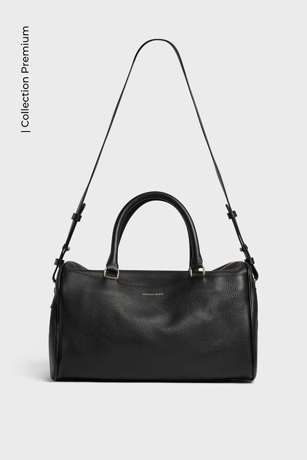 LE JACKIE GRAINY LEATHER BOWLING BAG