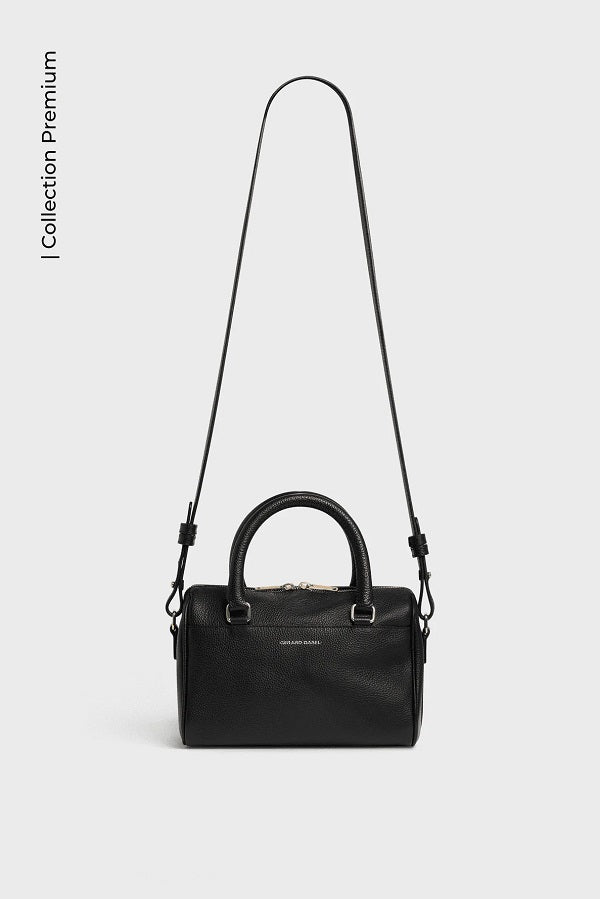 LE MINI JACKIE GRAINY LEATHER BOWLING BAG