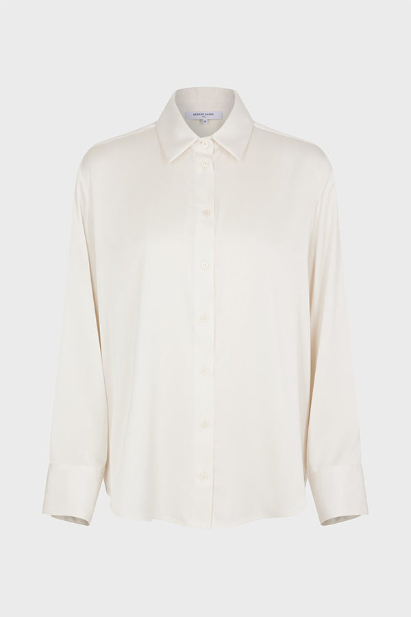 CINDY ECRU SILK FEEL FLUID SHIRT