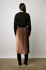 BALKISS PLEATED GRADIENT PRINT MIDI SKIRT