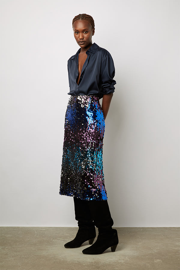 Multicolor sequin skirt best sale