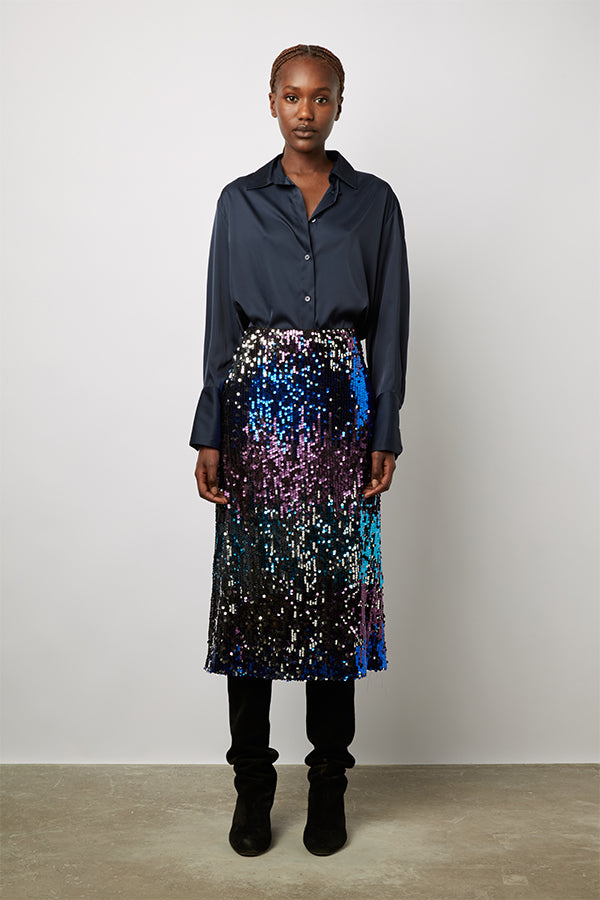 BELLINDA STRAIGHT MULTICOLOR SEQUIN SKIRT