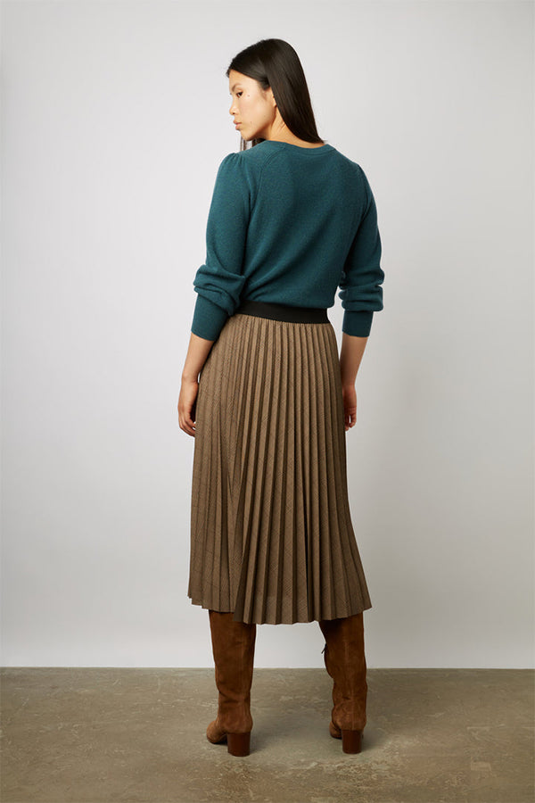 BETTYLOU PLEATED PRINCE OF WALES SKIRT