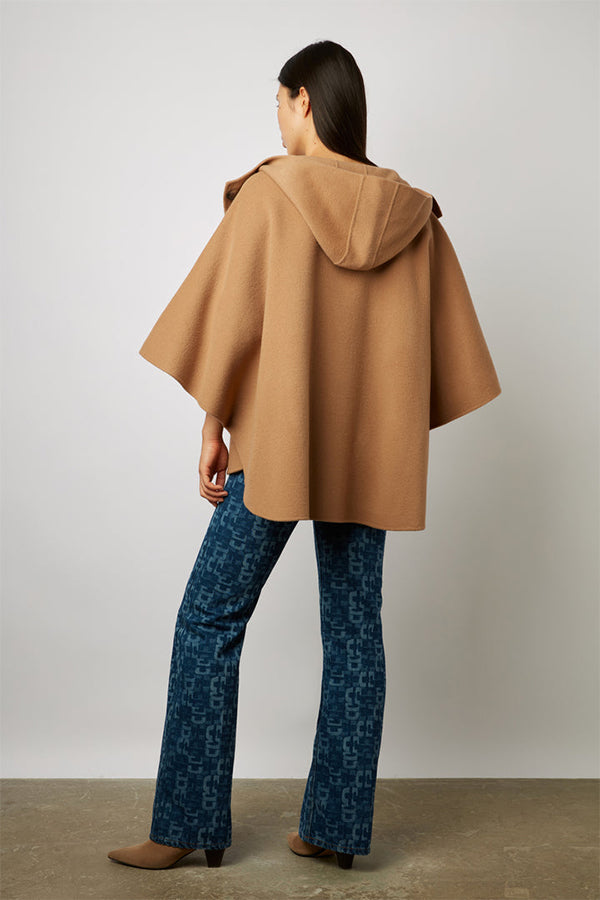 SIANA HOODED FINE WOOL CAPE