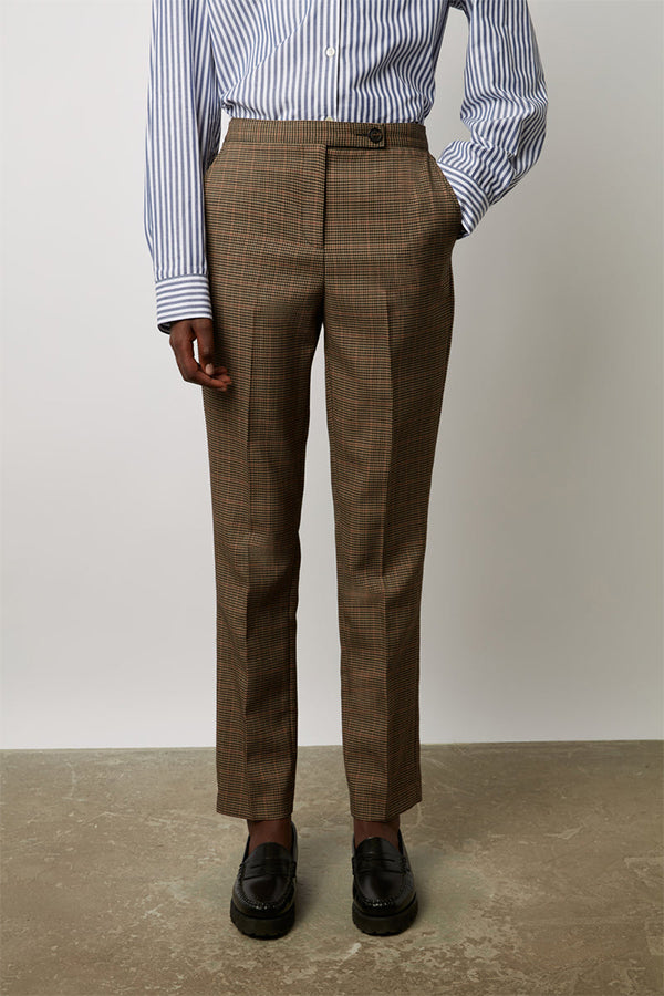 EDGARD 7/8 MICRO HOUNDSTOOTH STRAIGHT TROUSERS