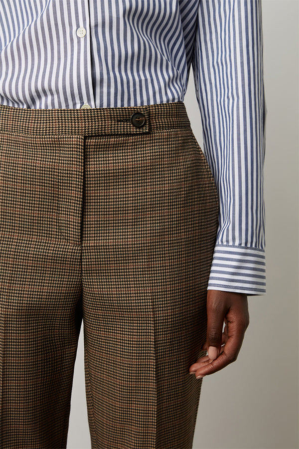 EDGARD 7/8 MICRO HOUNDSTOOTH STRAIGHT TROUSERS