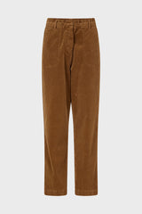 ELISABETH ELASTICATED HIGH WAIST RIBBED VELVET TROUSERS