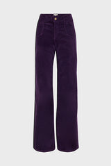 ELVY GREEN CORDUROY FLARED TROUSERS