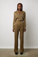 DAIANA GOLDEN LUREX WIDE TROUSERS