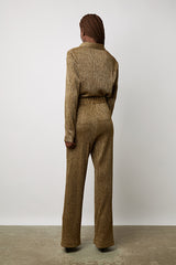 DAIANA GOLDEN LUREX WIDE TROUSERS