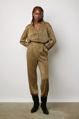 DAIANA GOLDEN LUREX WIDE TROUSERS