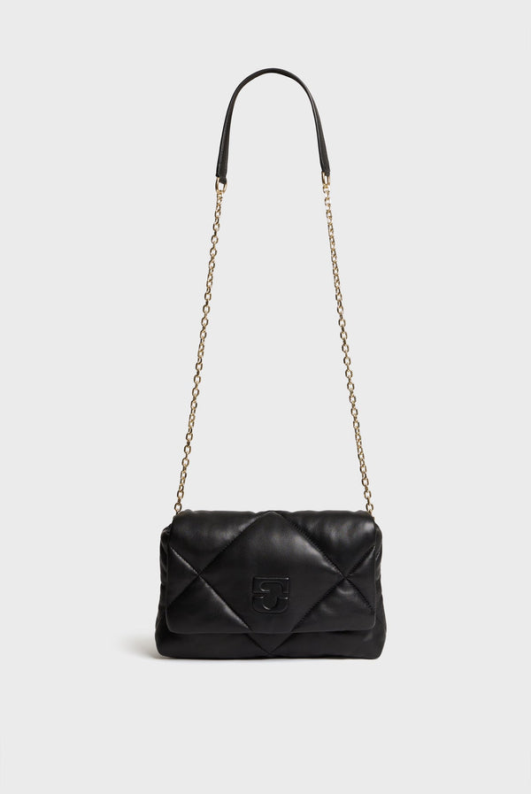 LE FANNY BLACK QUILTED CHAIN STRAP HANDBAG