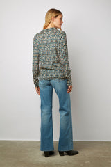 ABIGAEL LOZENGE PRINT COTTON SHIRT