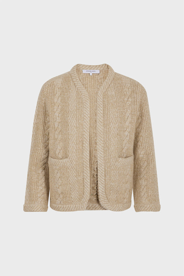 BONY CHUNKY KNIT WINTER LUREX CARDIGAN