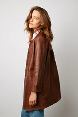 NALINHA LONG DISTRESSED LEATHER JACKET