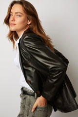 NAHELLE LEATHER SUIT JACKET