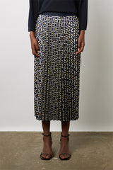 DAMILLE 70S PRINT SOFT PLEATED SKIRT