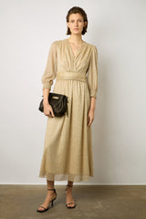 ELLINE GOLD LUREX MAXI DRESS