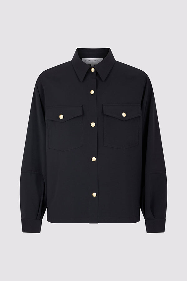 BELITA BLACK MICROFIBER OVERSHIRT