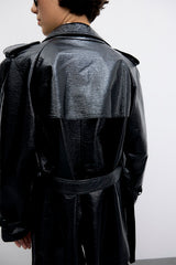 VICKY SHORT PATENT TRENCH COAT
