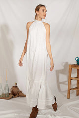 KATE WHITE BRODERIE ANGLAISE SLEEVELESS DRESS