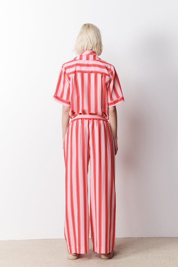 VALERA PINK & RED LOOSE STRIPED TROUSERS