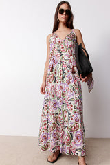 MONICA PURPLE PRINTED MAXI DRESS