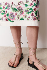 TINA EMBROIDERED MIDI DRESS