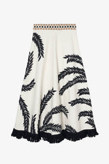 PALMER LINEN EMBROIDERED SKIRT