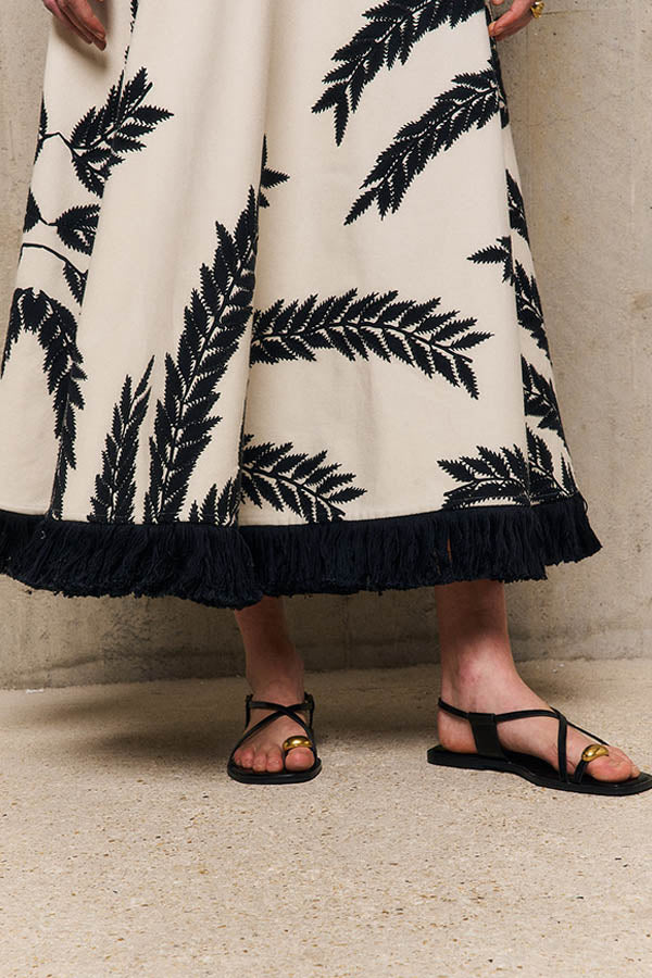PALMER LINEN EMBROIDERED SKIRT