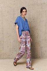 ABRIL RED PRINT TROUSERS