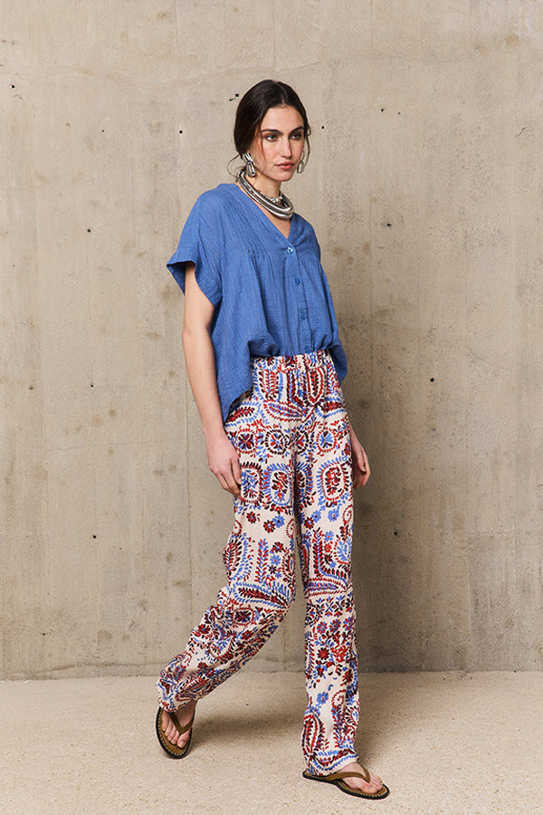 ABRIL RED PRINT TROUSERS
