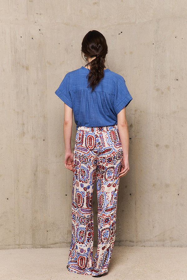 ABRIL RED PRINT TROUSERS