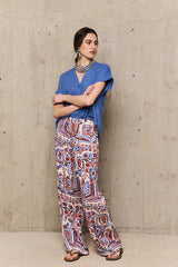 ABRIL RED PRINT TROUSERS