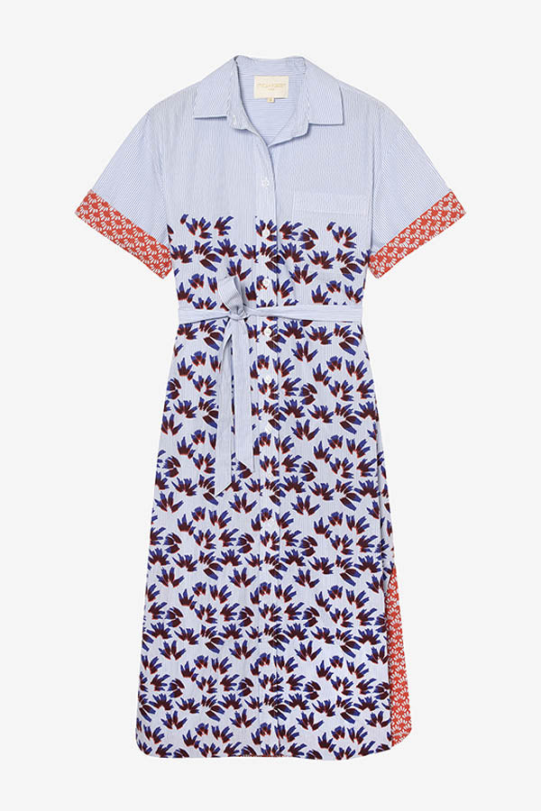 LOUXOR PRINTED STRIPED SHIRT DRESS