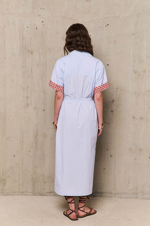 LOUXOR PRINTED STRIPED SHIRT DRESS
