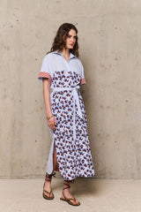 LOUXOR PRINTED STRIPED SHIRT DRESS