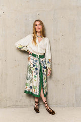 MAHALIA POLKA DOT PRINTED LONG DRESS