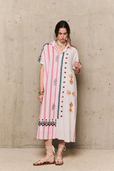 FRIDA PINK EMBROIDERED DRESS
