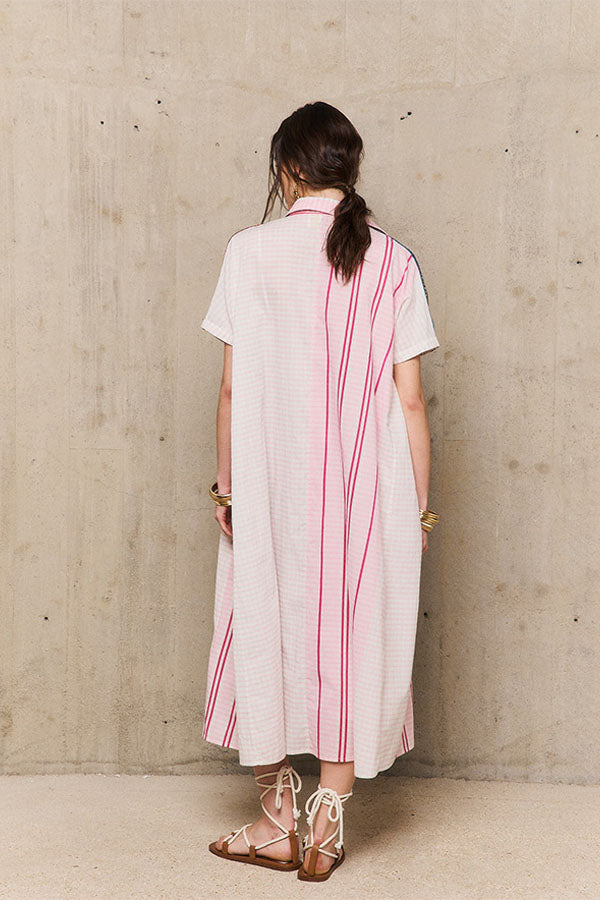 FRIDA PINK EMBROIDERED DRESS