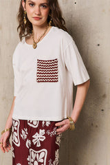 KATHARINA CROCHET POCKET T-SHIRT