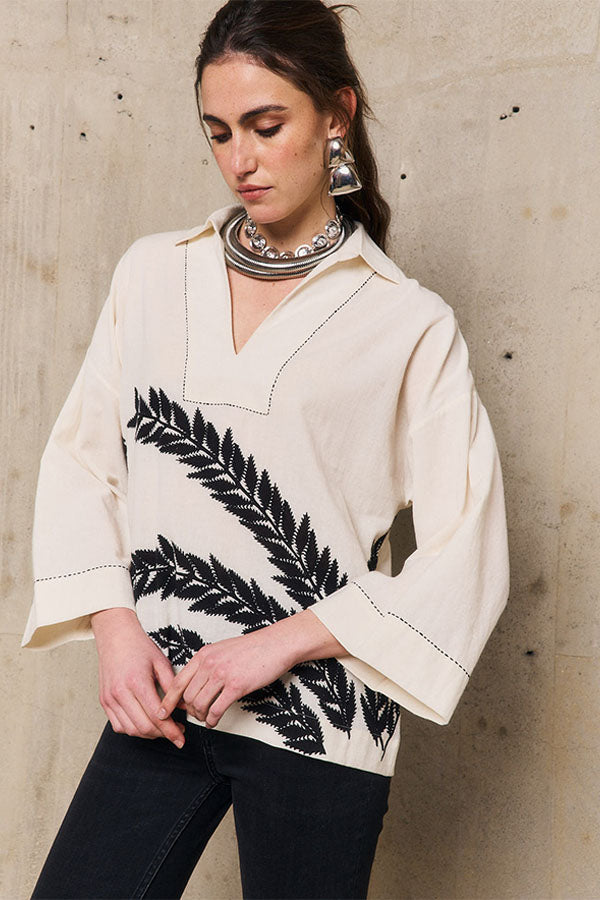 PALMER LINEN EMBROIDERED TUNIC