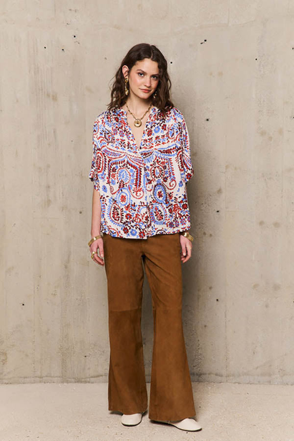 ABRIL RED PRINT TUNIC