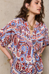 ABRIL RED PRINT TUNIC