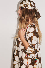 LOTUS BROWN PRINTED SCARF