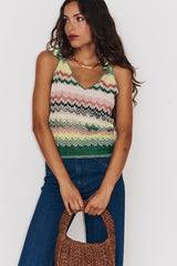 ZIG JACQUARD KNIT TOP