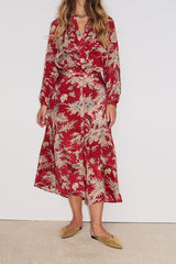 FLAVIE RED LONG SKIRT