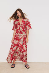 FLAVIE RED LONG DRESS