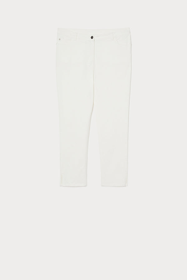 EDOLO WHITE COTTON BULL DENIM JEANS